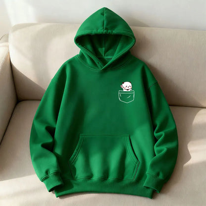Matching Bubu Dudu Bear Pocket Couple Hoodies Anniversary Gift Clothing Cute Casual Daily Life Fall Winter Men Women Streetwear