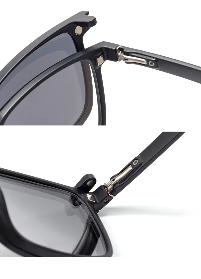 Gradient Men Flip Up Clip on Men Driving Polarized Oversized Optical Myopia Glasses Magnetic Eyeglasses For Women TJ2191