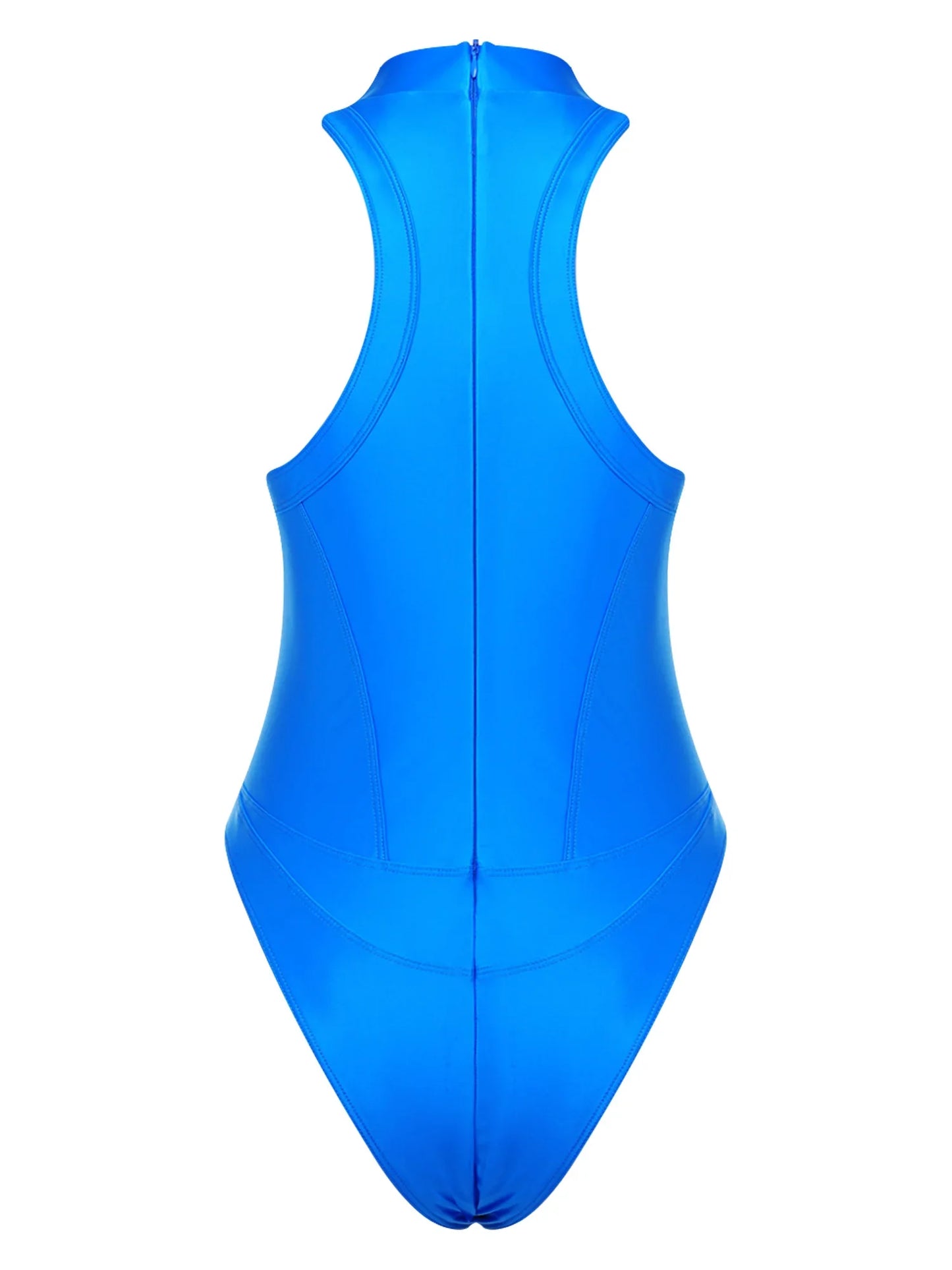 Womens Oil-shiny One-piece Bathing Suit Quick-drying Sleeveless Flat Seams High Cut Bodysuit Swimwear for Pool Beach Surfing