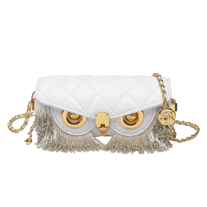 Cute Owl Bags for Women 2026 New Luxury Designer Handbag Fashion Tassel Crossbody Bag Leather Animal Print Shoulder Bag Woman