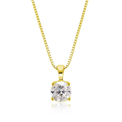 1ct Moissanite Pandent Necklace s925 Sterling Silver Plated 18k Box Chain Dainty Necklaces for Women Fine Jewelry Gift