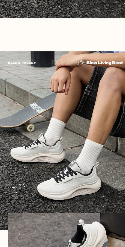 Men's Casual shoes Soft Sole Resilience Comfortable Breathable Pantshoes Black White Mesh Male Sneakers 672616702