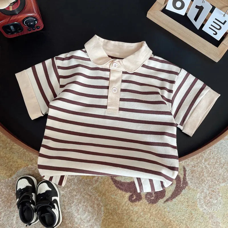Summer Children Boys Clothing Kids Strips T-Shirt Shorts 2Pcs/Set Toddler Leisure Sport Suits Baby Cotton Tracksuits 0-5 Years