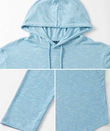Men's Lightweight Athletic Hoodies Long Sleeve Workout Sport Hooded Shirt Casual Gym Running Jogger Shirt Pullover Sweatshirt