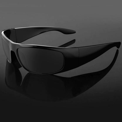 Super Dark Sunglasses for Men Black Wrap Around Sun Glasses UV400 Protection eyewear W8005