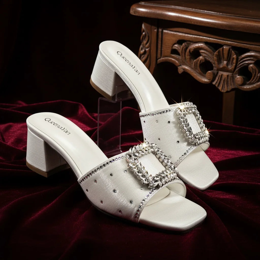Elegant Itlian Desing Women's Heel Party Shoe and Bag Set Chic Orange Rhinestone Peep-Toe High Heel Sandals Perfect for Weddings