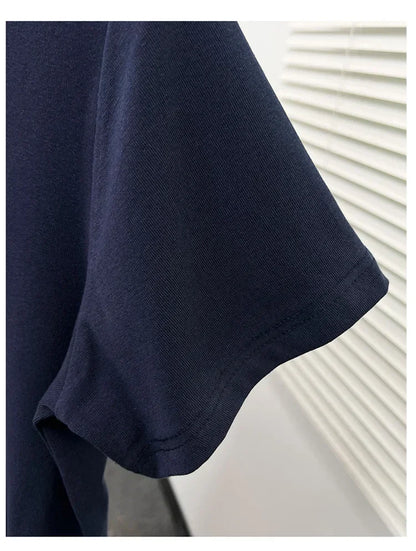 2026 Summer New High Quality Casual Plus Size T Shirt Sexy Short Sleeved Sleeves Fashion Trend Solid Women Clothing Y2k Tops