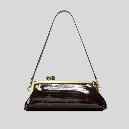 Fashion Long Clutch Bag for Women Luxury Designer Kiss Lock Women Shoulder Bags Elegant Party Purses Trend Underarm Bag 2025
