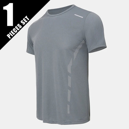 1/3 Piece Men's Four Season Printed Short Sleeved Sports Fitness Quick Drying Comfortable Plus Size Youth Casual Basic Top
