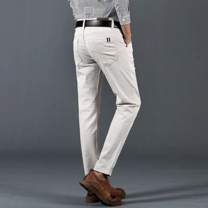 6 Color Men's Classic Solid Color Summer High Quality Thin Casual Pants Business Fashion Stretch Cotton Slim Brand Trousers Male