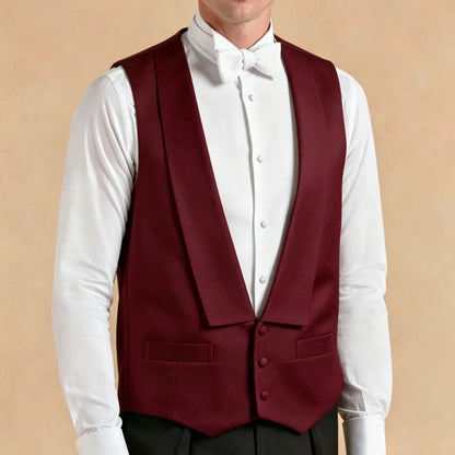 Men Vest White Single Button Solid With Lapel Waistcoat For Wedding Banquet Party Business Work Casual Daily Men Suit Vest