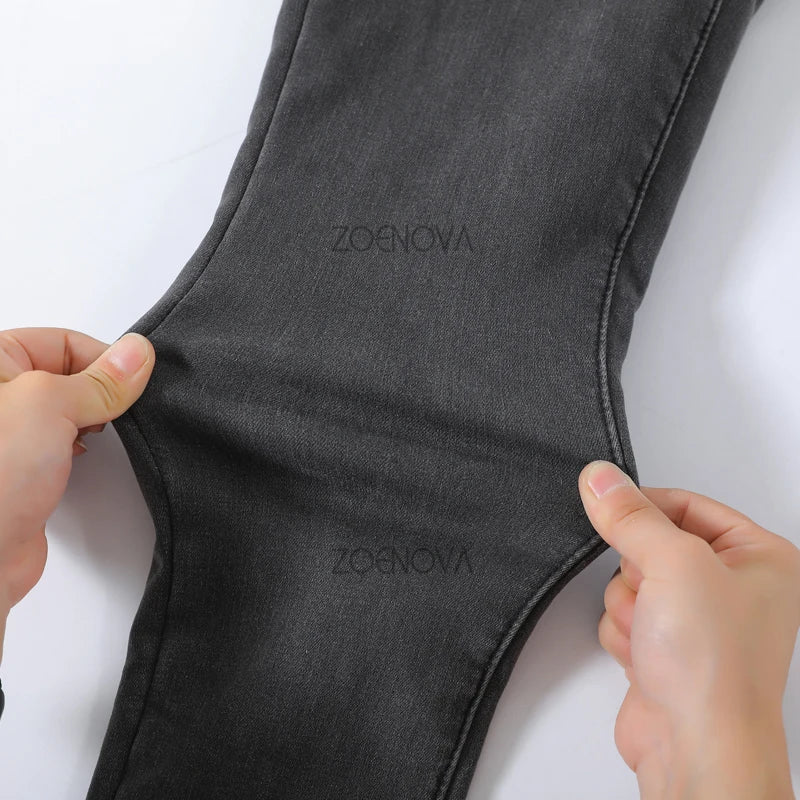 New Women Thick Velvet Jeans Fleece Warm Korean Fashion High Waist Skinny Elastic Pants Jean Casual Legging Winter 2023