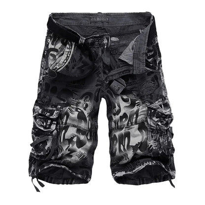 Summer Camouflage Men's Cargo Shorts Pure Cotton Half Pants Multi-pocket Casual Shorts Men Clothing Beach Shors 38-42 A2F2292