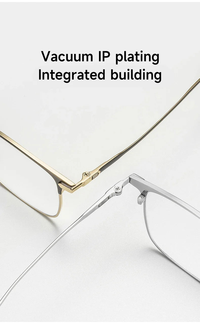 Fashion Square Pure Titanium Frame Simple Design Men's Anti-blue Light Glasses Can Be Customized Prescription 8007TS
