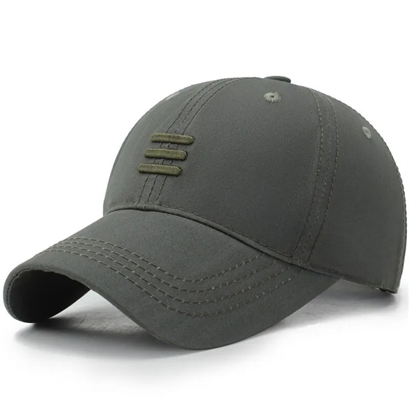 Three Horizontal Lines Embroidery Baseball Caps Spring and Autumn Outdoor Adjustable Casual Hats Sunscreen Hat