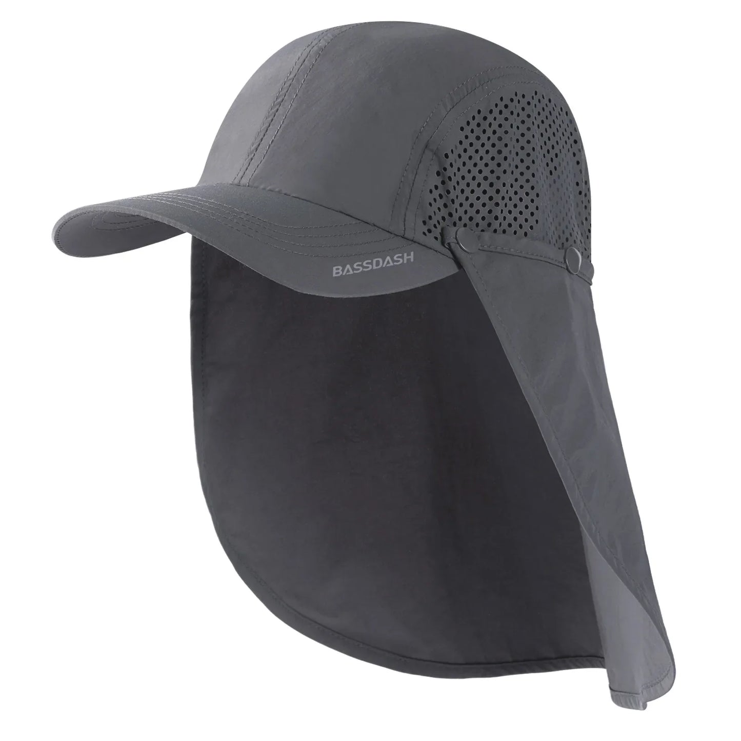 UPF 50+ Foldable Fishing Hat Baseball Cap with Removable Neck Flap Portable for Men Women Golf Hiking