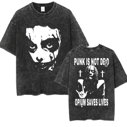 Retro Washed Playboi Carti I AM MUSIC Logo T Shirt Opium Ken Carson Narcissist Tour Antagonist Rap T-shirts Men's Oversized Tees