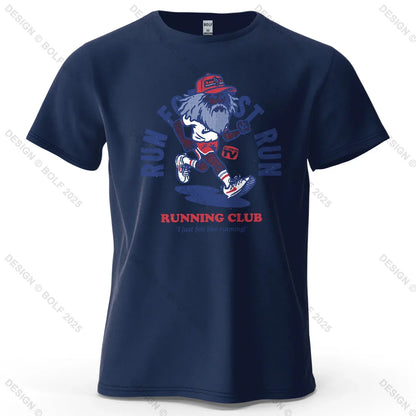 Running Club Printed Men's T-Shirt 100% Cotton Oversized Fitness Motivation Graphic Tees for Women Tops Tees Streetwear