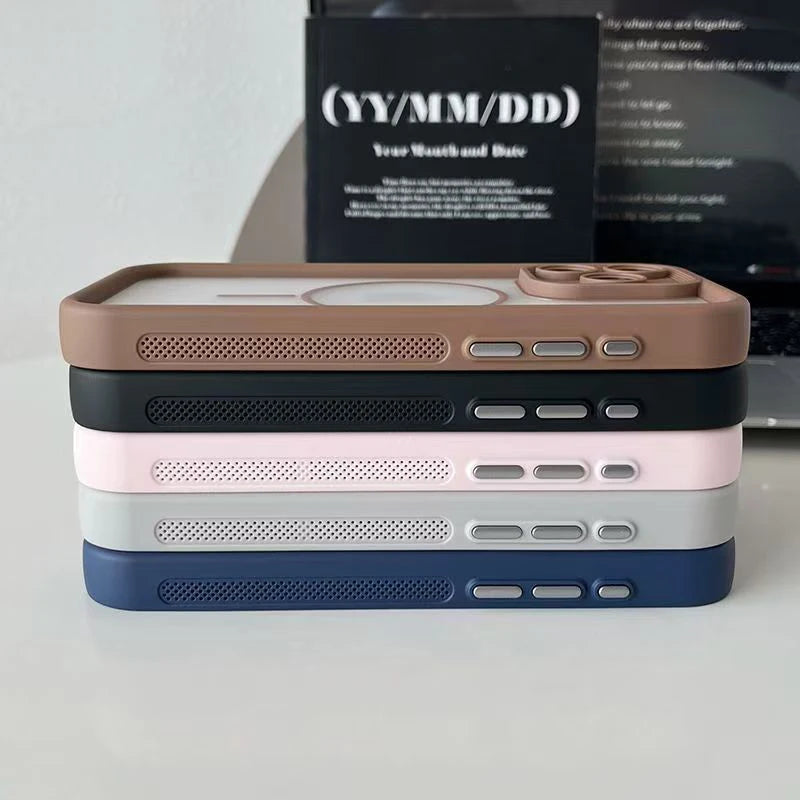 Luxury Matte For Magsafe Transparent Phone Case For iPhone 17 16 15 14 13 12 Pro Max 11 17 Pro 16 Plus Air Magnetic Bumper Cover