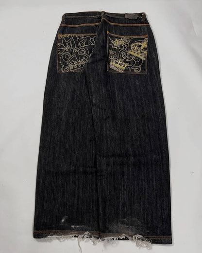 Y2K American Jeans Mens Oversized Retro Hip-Hop Wide-Leg Pants Harajuku Trend Rock Women Straight Pants