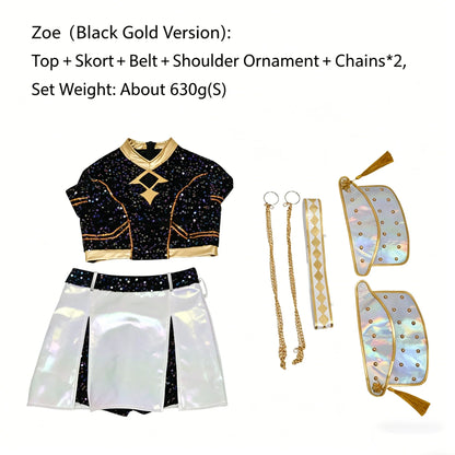 Hot Selling Korean Style Woman Suit Halloween Cosplay Hot Woman Show Costume Black Shiny Suit Halloween Birthday Party Costume