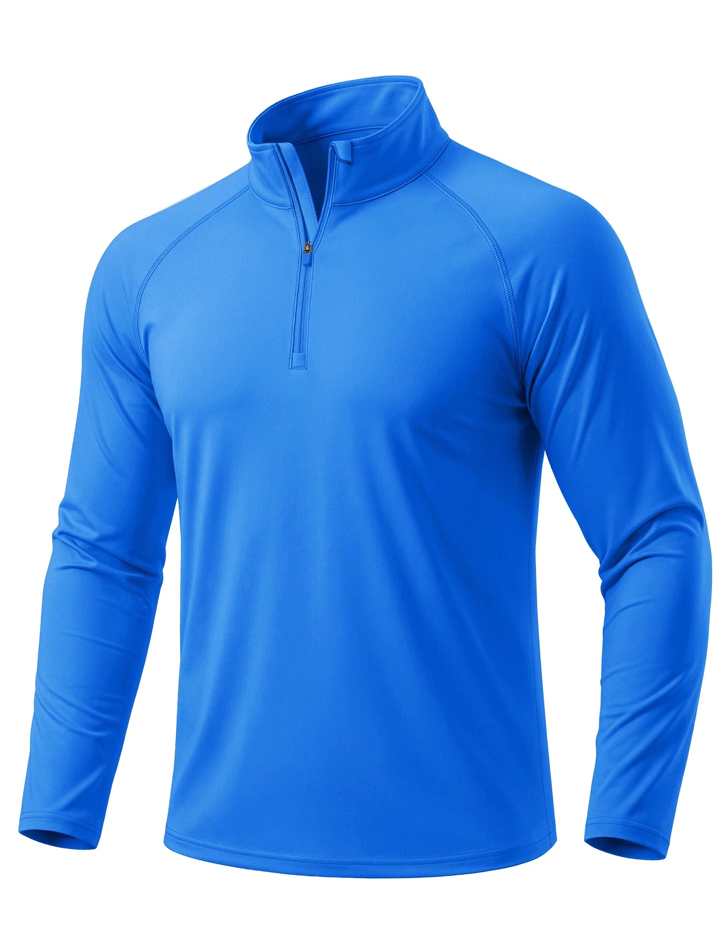 Men's Lightweight Long Sleeve T-Shirt UPF50+ Sun Protection Quick Dry Zip Neck Casual Summer Top