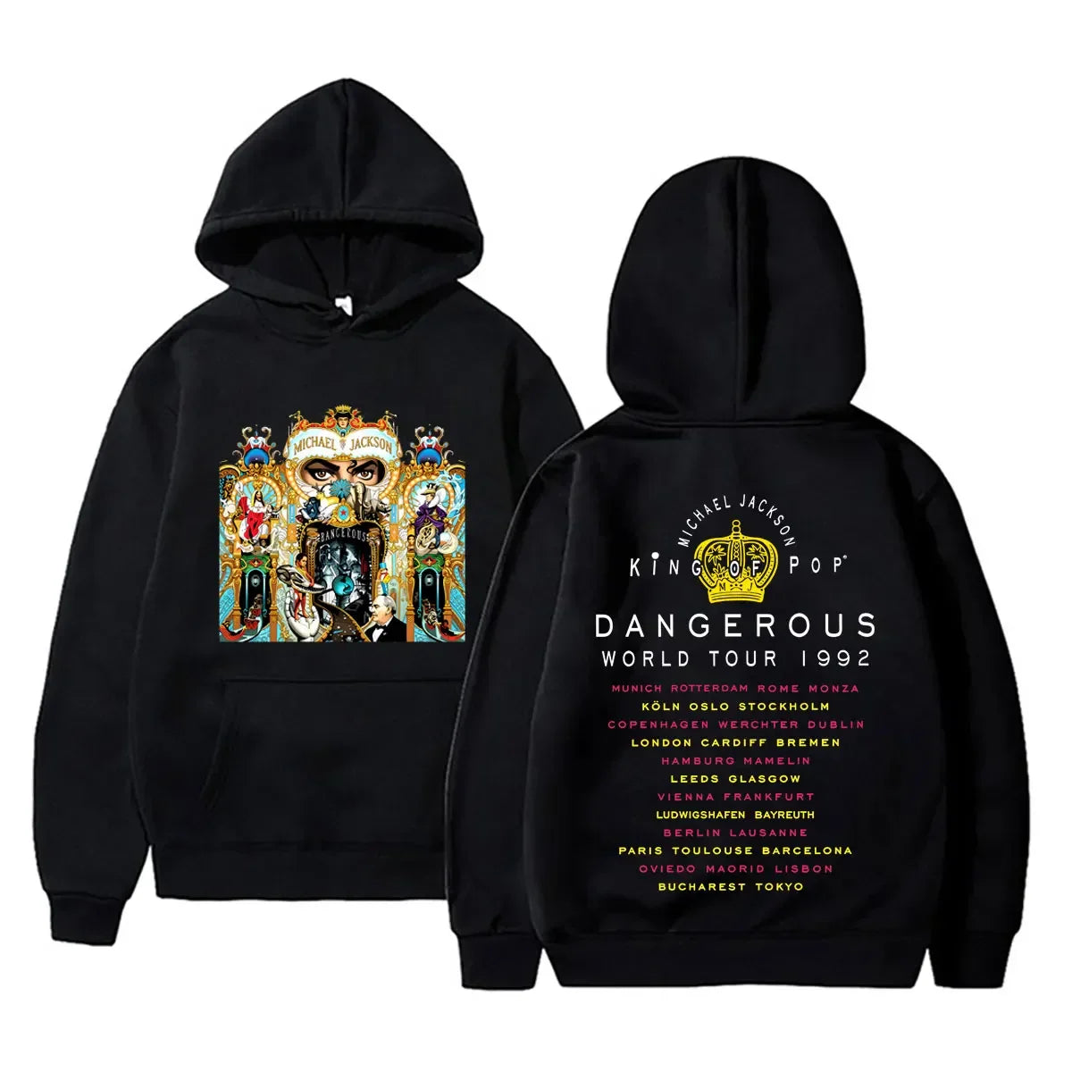 Michael Jackson King of Pop Graphic Hoodie Men Women Vintage Gothic Rock Sweatshirt Male Hip Hop Punk Oversized Pullover Hoodies