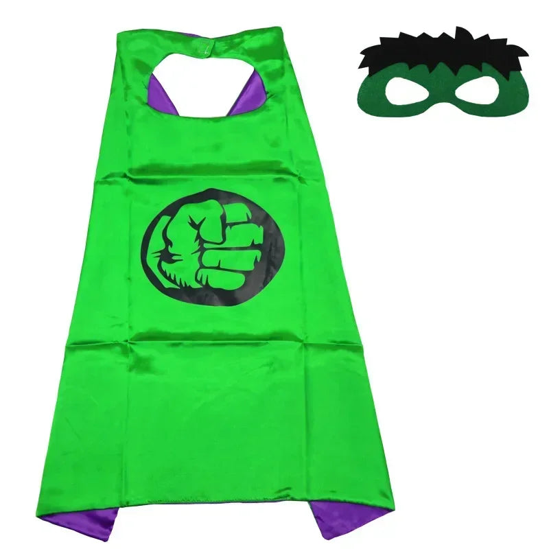 Superhero Masquerade Mask Cape Cloak Anime Spider Man Batman Cloak Action Figure Super Hero Toys Cosplay Child Party Gifts