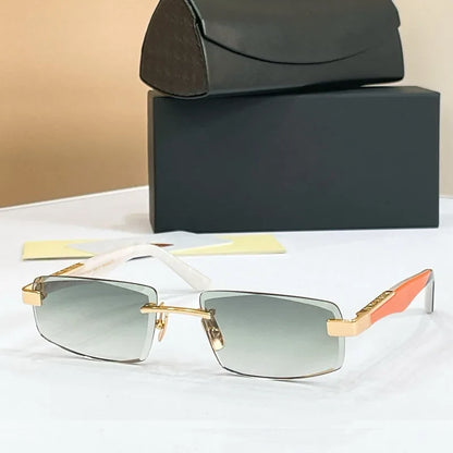 High Quality THE ARTIST II Rectangle Rimless Sunglasses Gradient Germany Design UV400 for Men Women Classcical Vintage Glasses