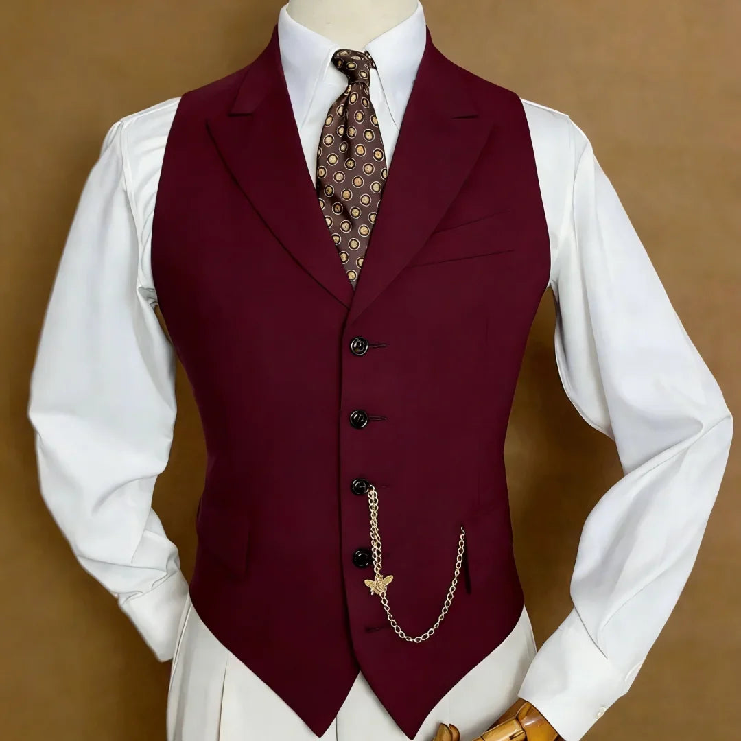 Men Vest White With Lapel Single Breasted Solid Waistcoat For Wedding Banquet Business Work Office Casual Daily Men Suit Vest
