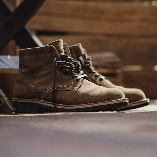 Men's Vintage M43 Split Suede Combat Boots High-Top Desert Boots Round Toe Work Boots for Outdoor Fall and Winter Shoes