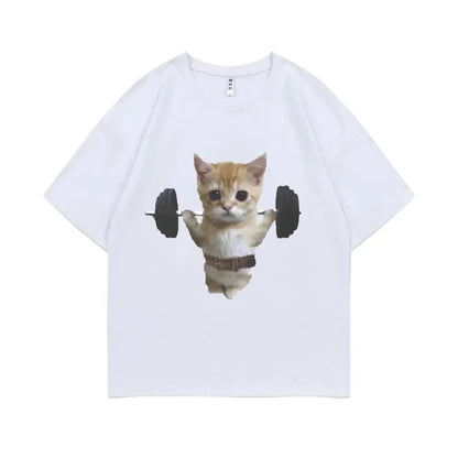 Funny Gym Sam Sulek Cat Graphic Print T Shirt Womens Cute Gym Pumpkin T Shirt Womens Emoji Short Sleeve T Shirt Graphic T Shirts