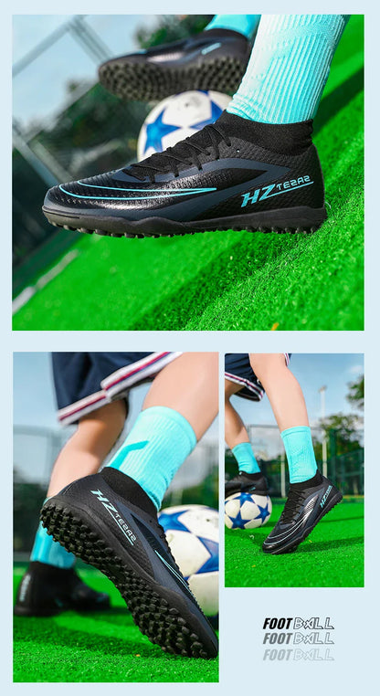 New Men Soccer Shoes Sport Outdoor Football Boots Training Boys Breathable Cleats Adult Long Spikes Non Slip Match Comfortable
