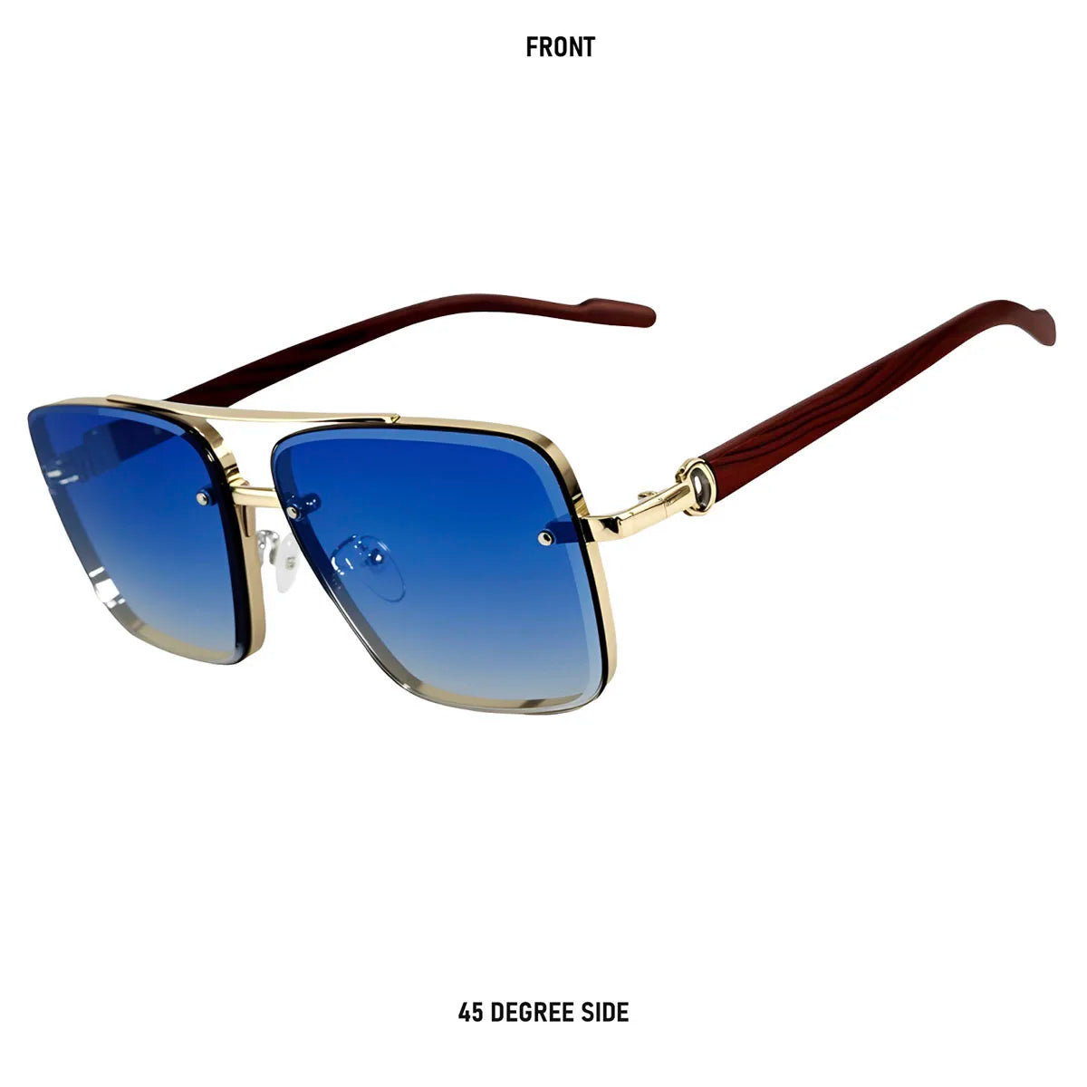 UV400 Protection Square Sunglasses Women Trendy Beach Vacation Brand Design Wooden Vintage Retro Sunglass Men Fashion Glasses