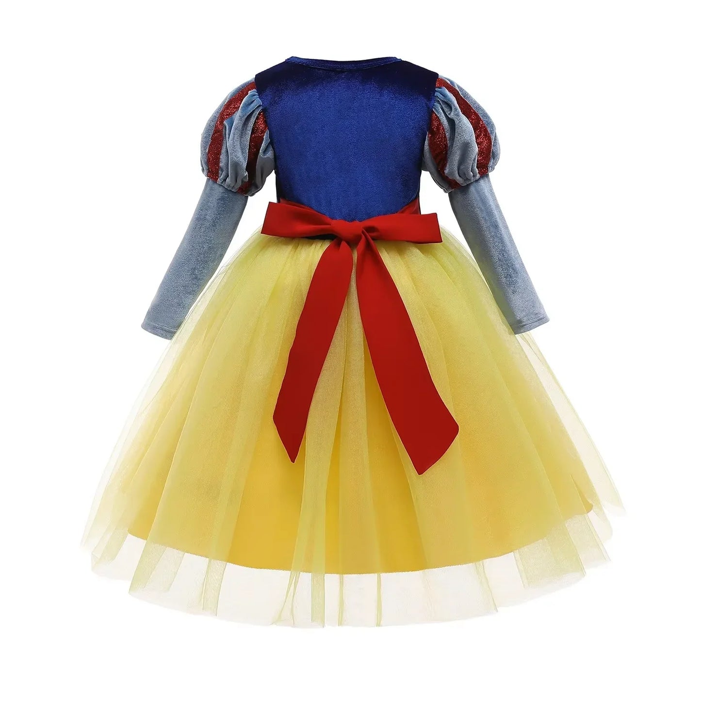 Halloween New Movie Snow White Princess Dress Girl Cosplay Yellow Snow White Party Yellow Stripe Dress Accessories Suit
