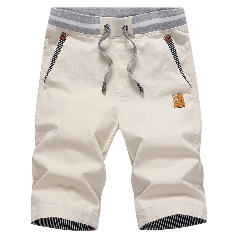 Men's Shorts Hot 2024 Summer Casual Cotton Fashion Style Boardshort Bermuda Male Drawstring Elastic Waist Breeches Beach Shorts