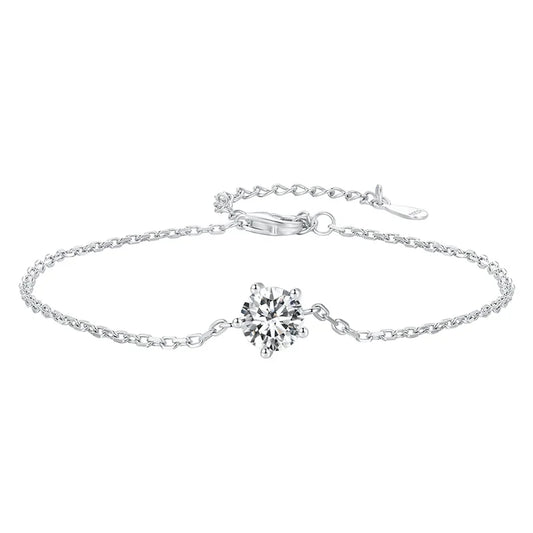 Bracelet en moissanite 1 carat, tendance, en argent sterling 925, avec breloques pour femmes 2023, bijoux classiques