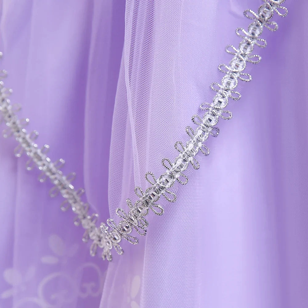 Girls Sofia Rapunzel Party Dress Carnival Halloween Costumes Birthday Princess Prom Dresses Sophias Puff Sleeve Ball Gown