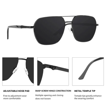 Polarized Sunglasses  for Men with Big Wide Heads Metal Glasses XXL Size Extra Large lentes de sol para hombre 8218