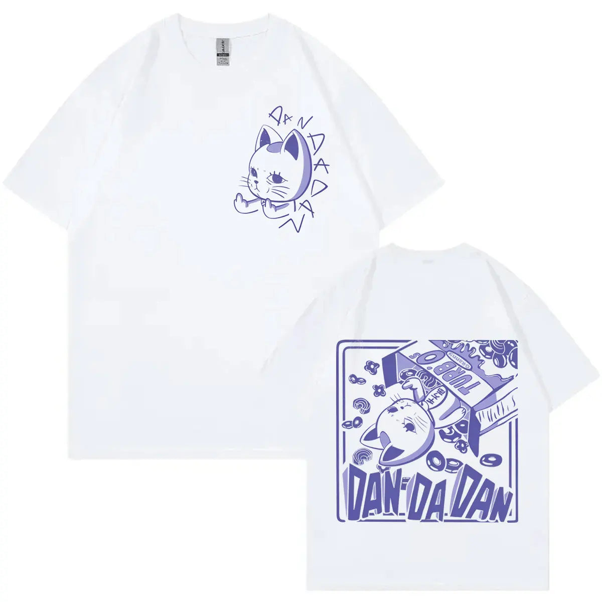 Japan Anime Dandadan Turbo Granny Cat Graphic T Shirt Fashion Cartoon Oversized T-shirt Men Women Vintage Casual Cotton T-shirts