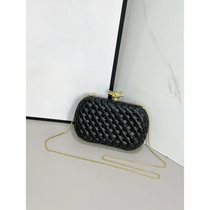 Elegant Box Shaped Dinner Clutch Crossbody Bag for Women Fashionable Chain Strap Handbag Retro Style Leather Handbag