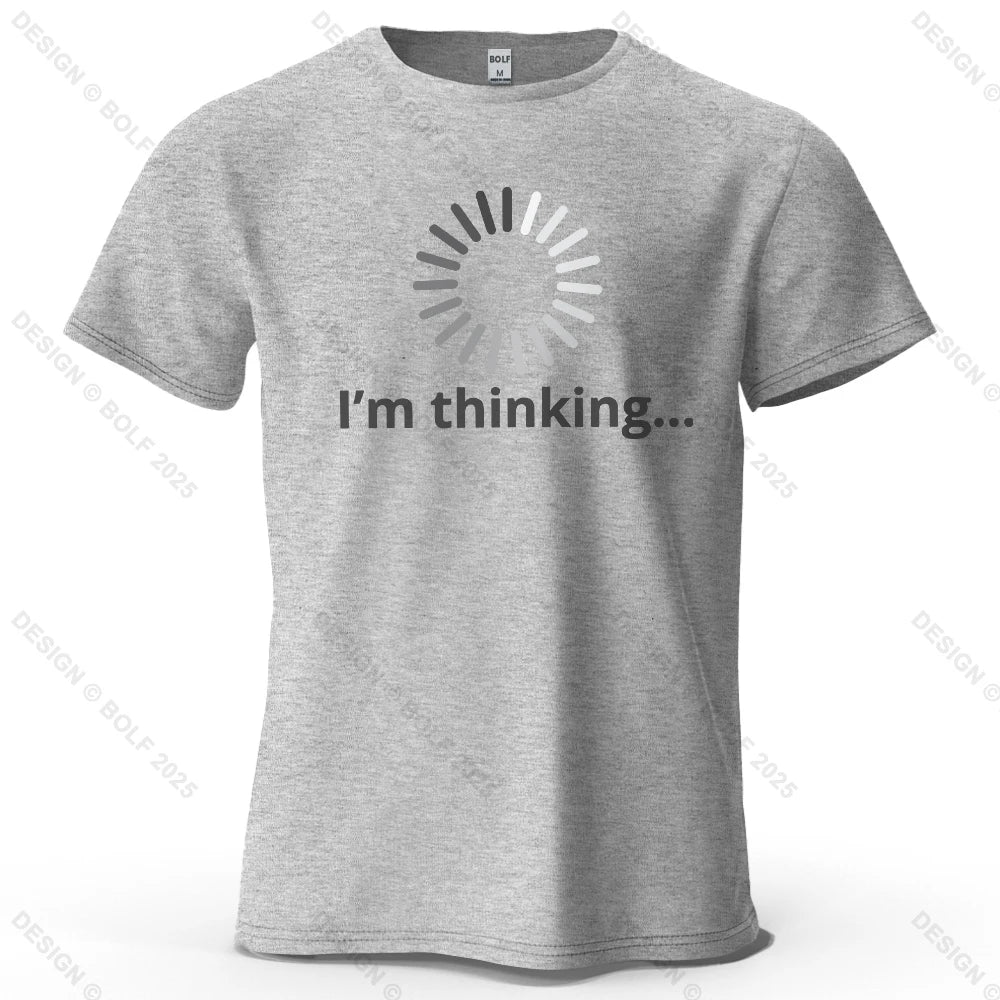 I'm Thinking Creative Printed Men's T-Shirt 100% Cotton Oversized Daily Graphic Tees for Women Tops Tees Casual Streetwear