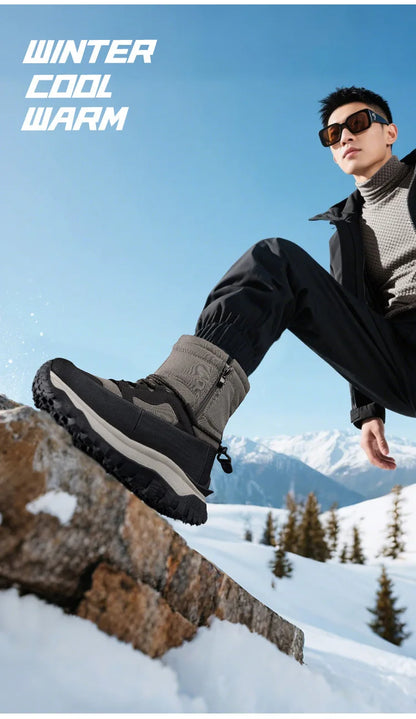Men's Winter Boots 2026 New Snow Boots Thickened Warm Boots Waterproof Non-Slip Winter Shoes Thick Sole Cold-Proof Shoes