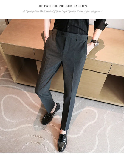 Plus size 44 42 40 Men Business Social Suit Pant 2024 Spring Formal Slim Wedding Trouser Mens Brand Fashion Casual Dress Pants