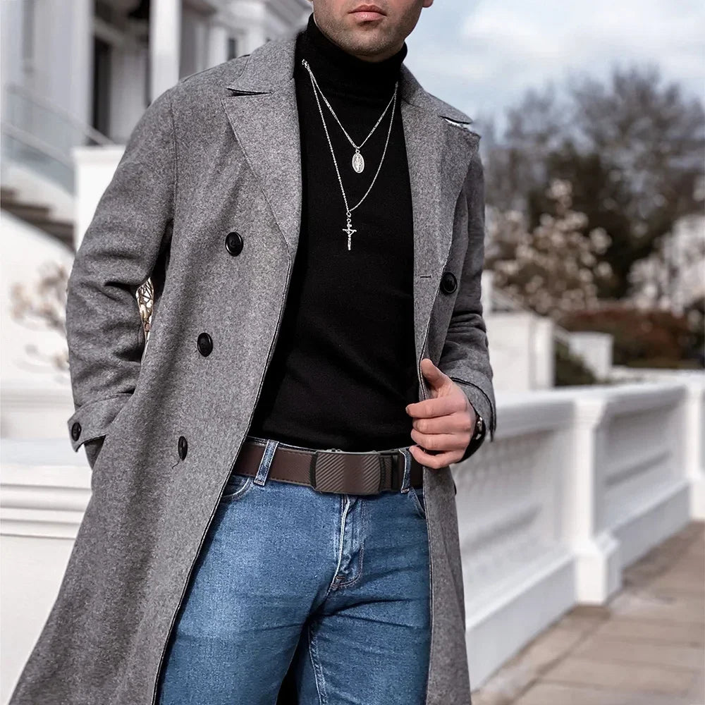 Men Belts High Quality Leather LONG Large Pin Buckle Metal Automatic Buckle High Quality Casual for Jeans Women Strap