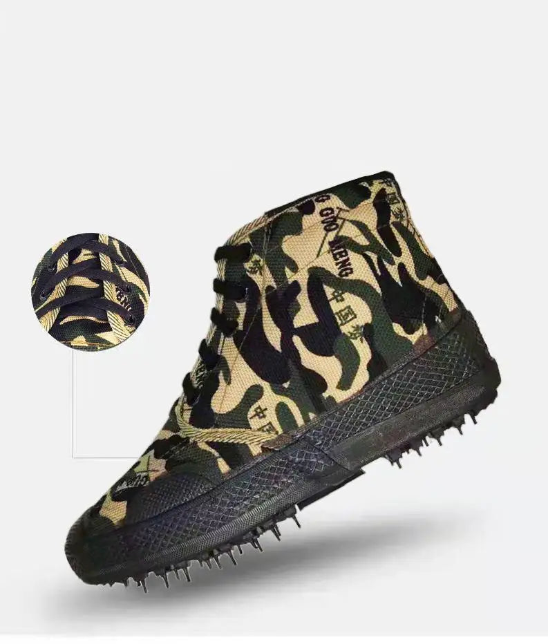 35-45 Men Boots Canvas Shoes Spring Autumn High Top Work Safety Ankle Botas Camouflage Non-slip Zapatillas Lace-up Footwear Y13
