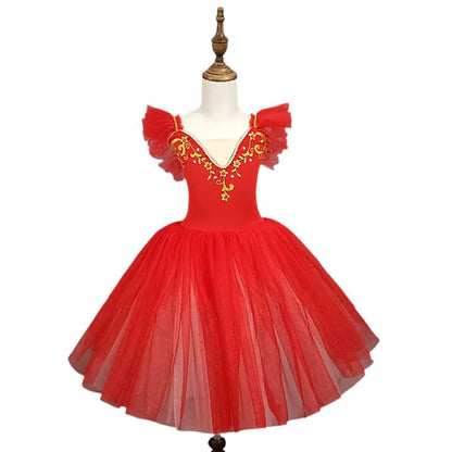 Fashion Children's Day Ballet Dress Kids Tutu Puffy Dance Wear Princess Dresses Girls Summer Performance Clothes Girl Vestidos