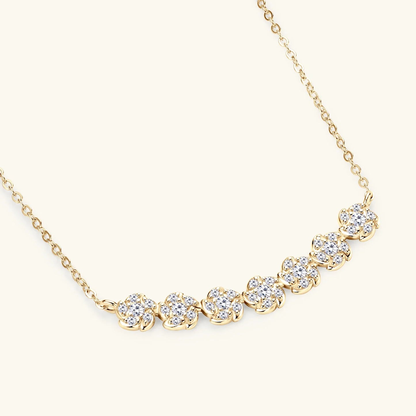 Diamond Necklaces for Women, Dainty 14k Gold/925 Sterling Silver Choker Necklace Gold Plated Jewelry Trendy Gift