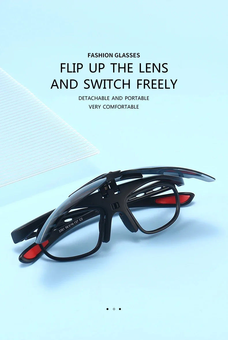 Cycling 4 In 1 Sets Polarized Clip On Sun Glasses Eyeglasses TR90 Magnetic Sunglasses Men Glasses Frame UV400 Anti-Glare