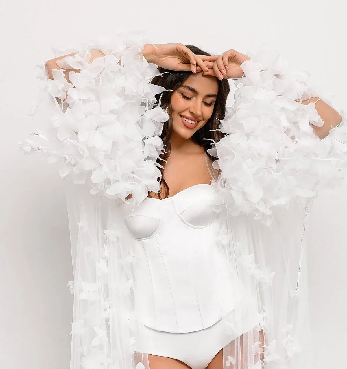 Modern Women Bathrobe Evening Dresses Nightgowns 3D Butterflies Loungewear Home Clothes Female Party Sleepwear Rayon Customized